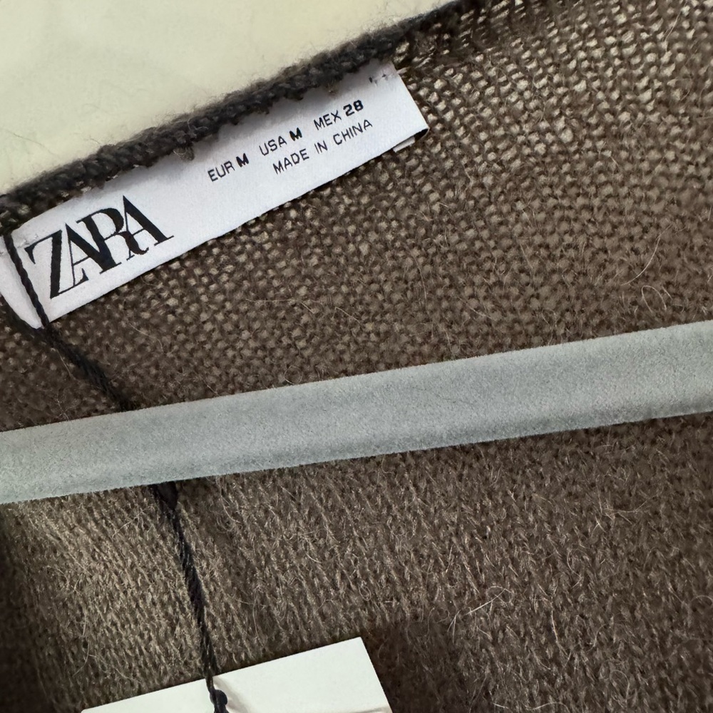 NWT Zara Rolled Edge Wool Blend Cardigan l M - Picture 5 of 6
